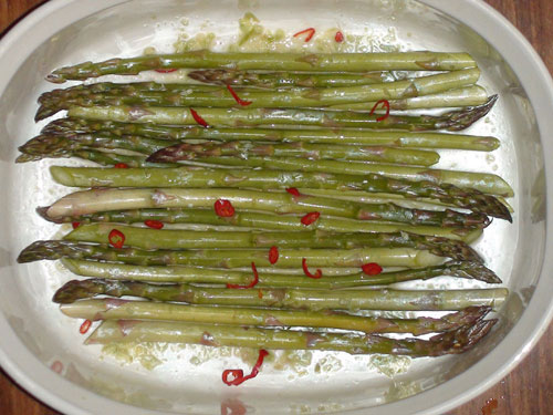 raw food photo: Marinated Asparagus