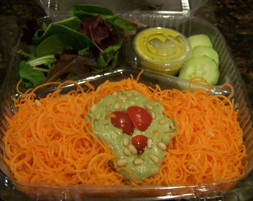 raw food photo: carrot pesto pasta