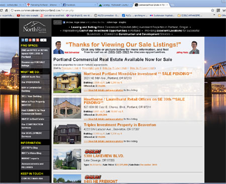 MarketingPortland.com Internet Marketing Article: Our latest project (2012) -- a commercial real estate web site.