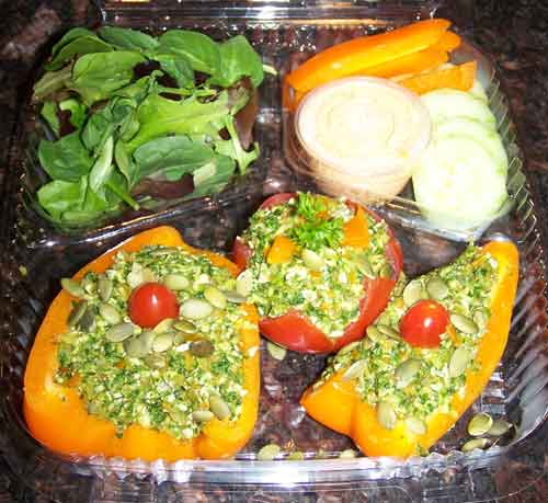 raw food photo: Stuffed Tomato and Peppers
